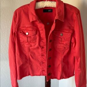 KUT women’s twill colored denim jacket.